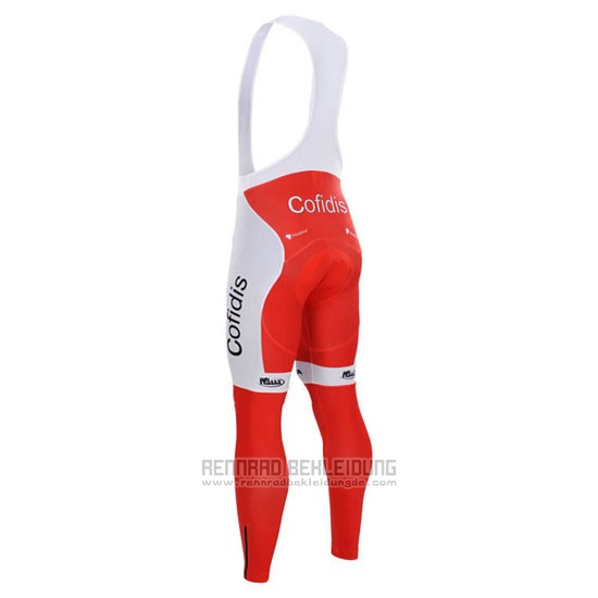 2015 Fahrradbekleidung Cofidis Rot Trikot Langarm und Tragerhose - zum Schließen ins Bild klicken